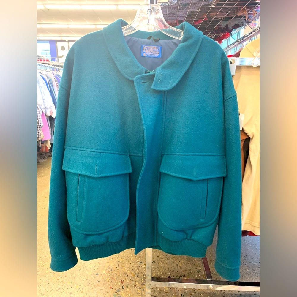 Vintage Pendleton 100% Wool Zippered Bomber Jacket
Made in USA